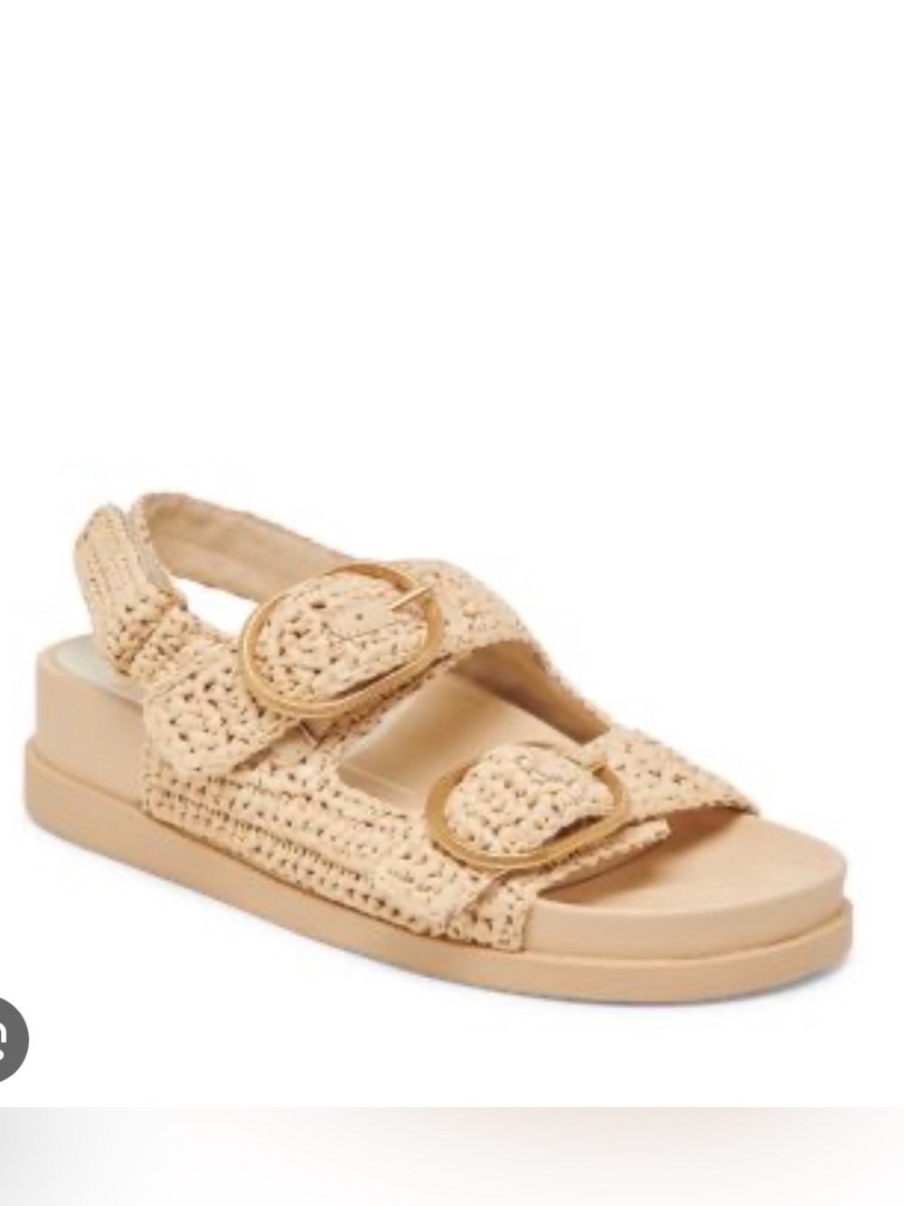 Dolce Vita Crochet Buckle Slide Sandal in Beige